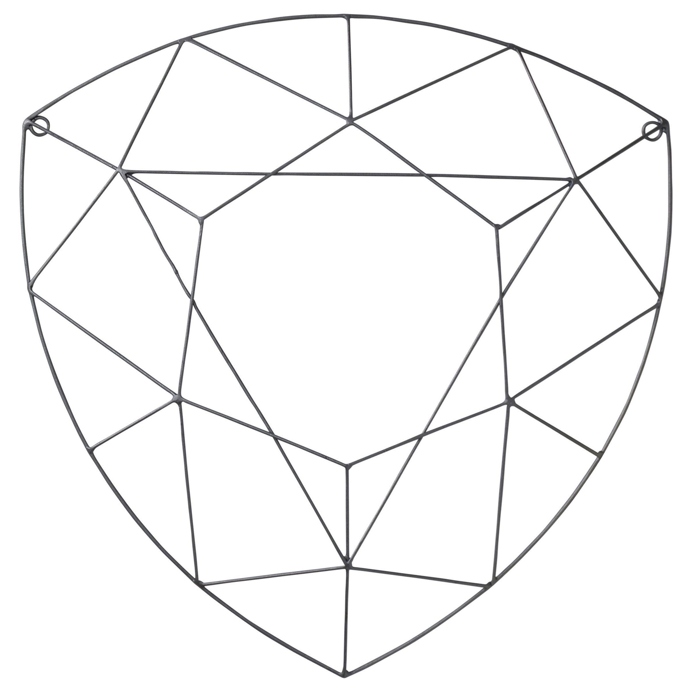 StyleCraft Wall Décor WI42565 Silver Diamond Shaped Metal Wall Hanging